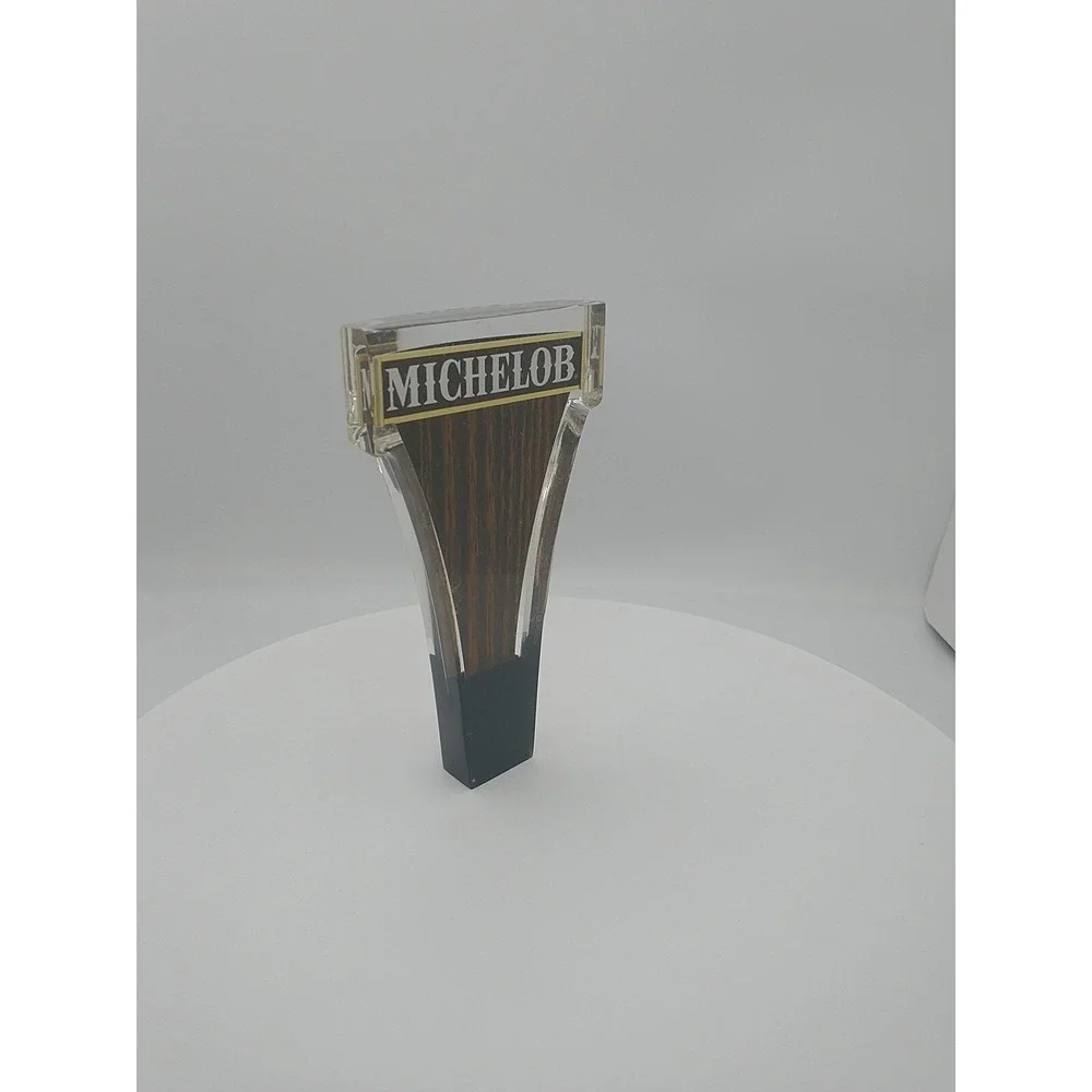 Michelob Beer Tap Handle Vintage Wood Grain Acrylic Wedge Home Bar Draft Pull